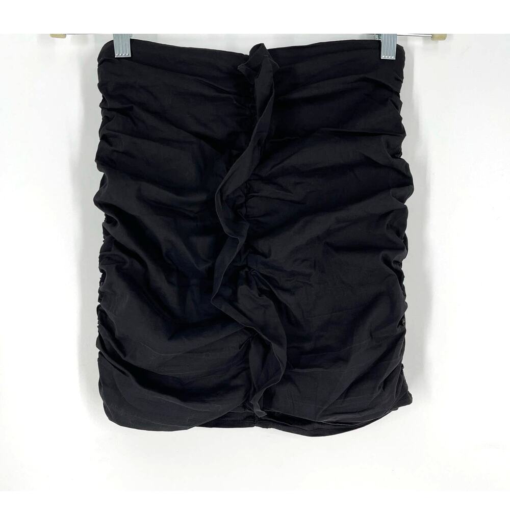 Tic Toc Black Ruffle Ruched Mini Skirt Size Medium